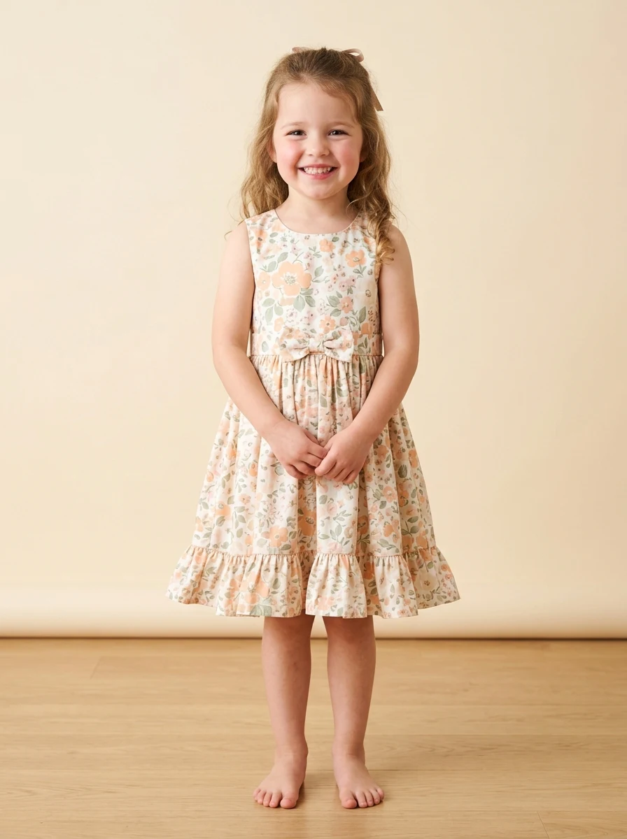 Girls Floral Print Frock